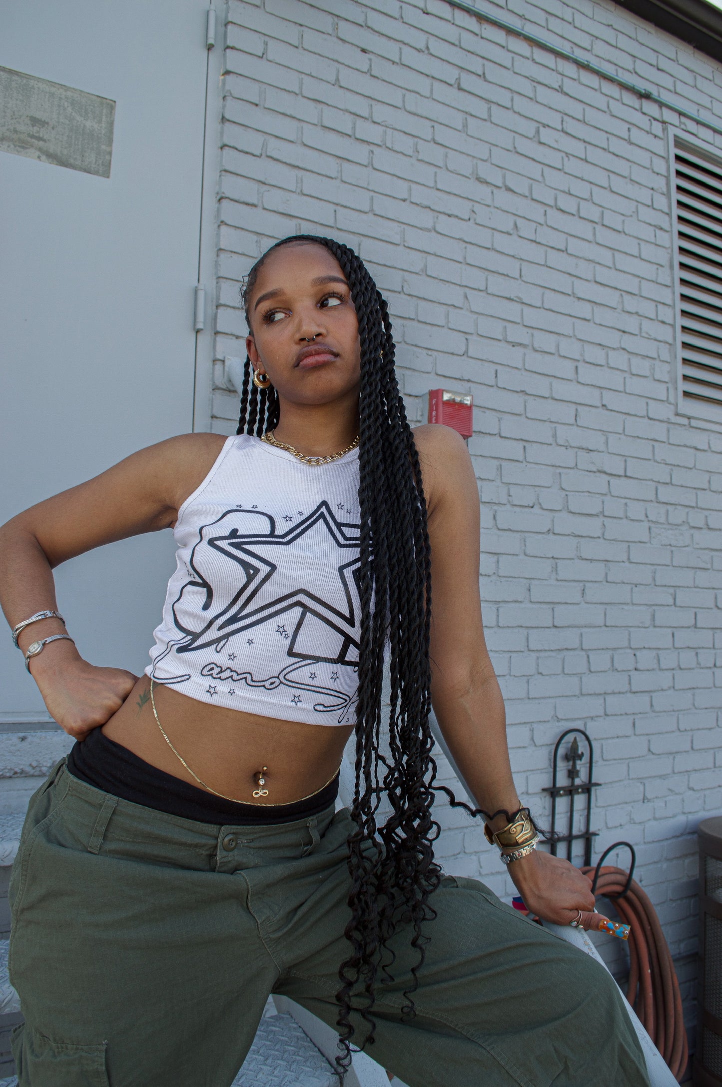 CAMOSPLY® Star Struck Crop Top (WHITE)