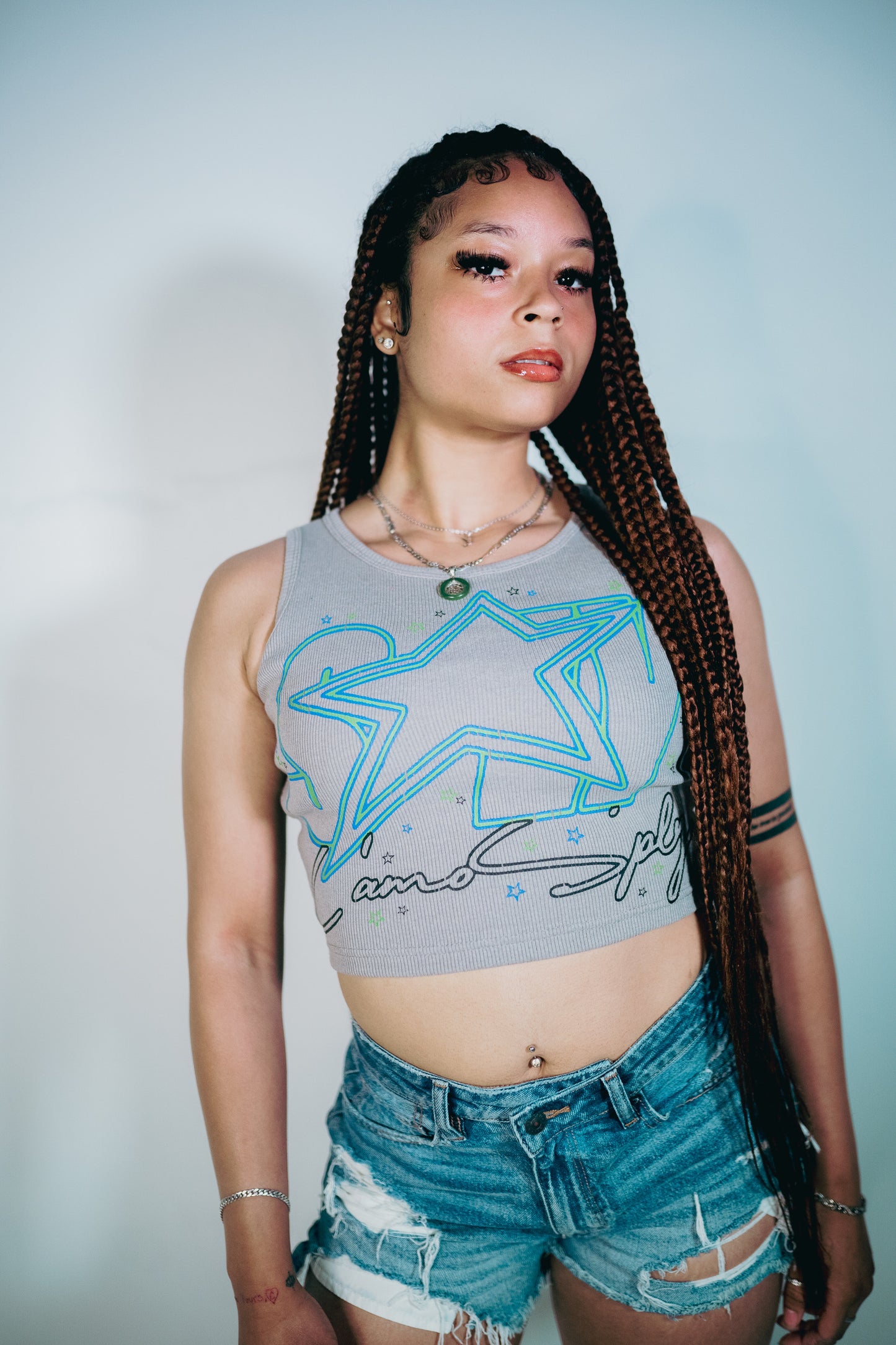 CAMOSPLY® Star Struck Crop Top (GREY)