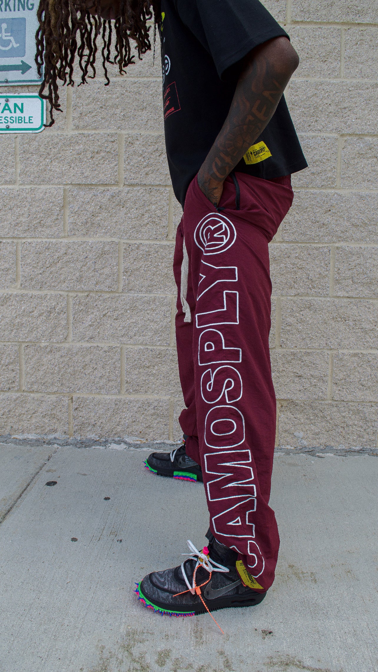 CAMOSPLY® Crickle Nylon Sweats (Maroon)