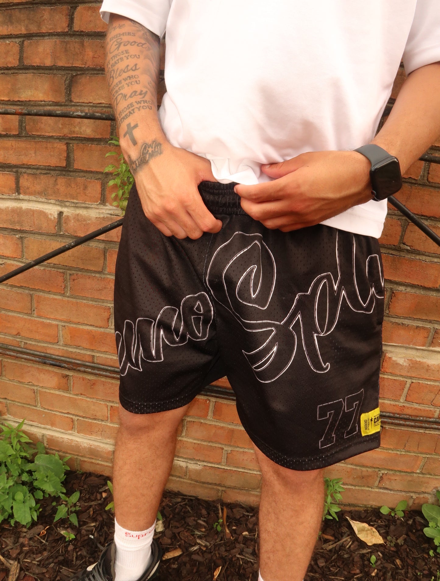 CAMOSPLY® Big Script Shorts (BLACK)
