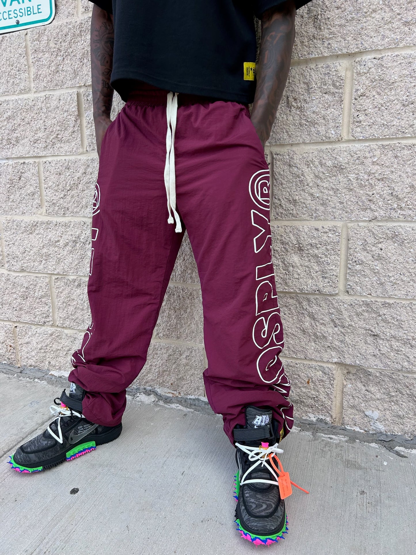 CAMOSPLY® Crickle Nylon Sweats (Maroon)