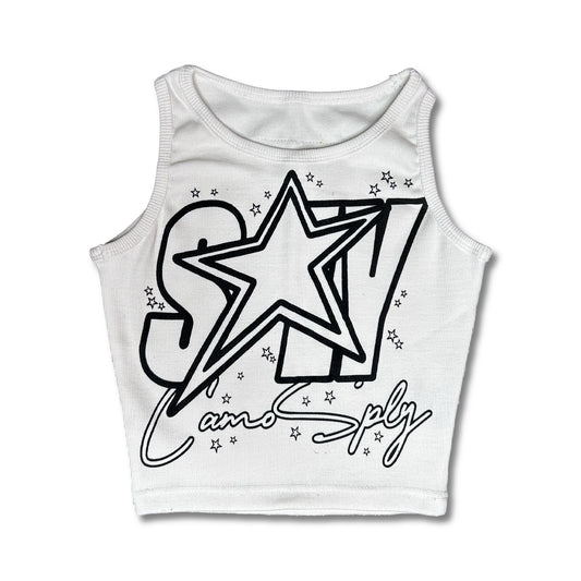 CAMOSPLY® Star Struck Crop Top (WHITE)