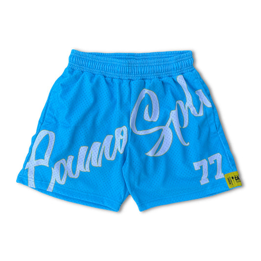 CAMOSPLY® Big Script Shorts (BABY BLUE)