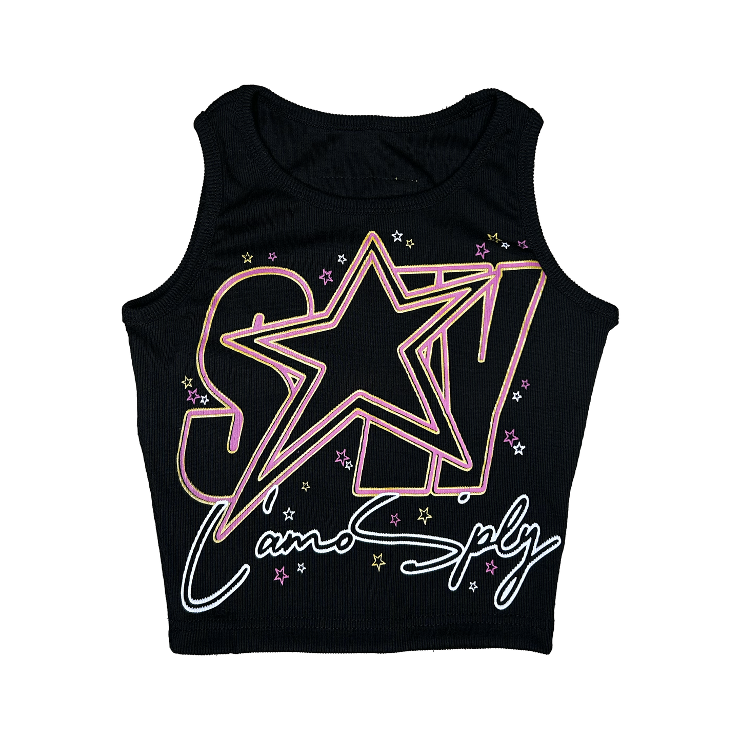 CAMOSPLY® Star Struck Crop Top (BLACK)